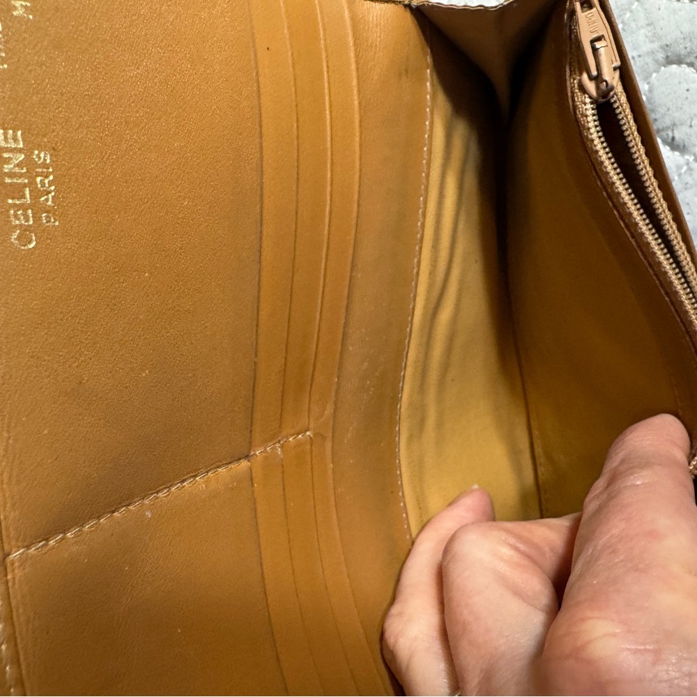 Celine Large Macadam Brown/Tan Envelope Leather Continental Wallet - Picture 11 of 16